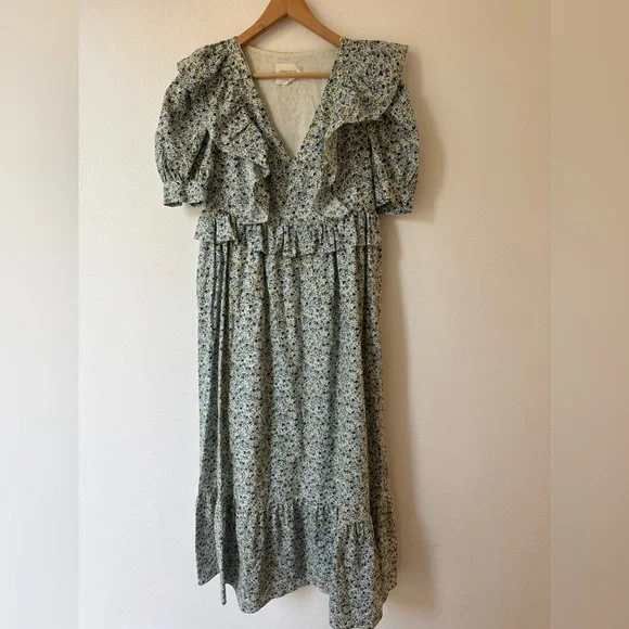 Tuckernuck Hyacinth House Meadow Floral Puff Sleeve Ruffle Dress - Picture 3 of 9